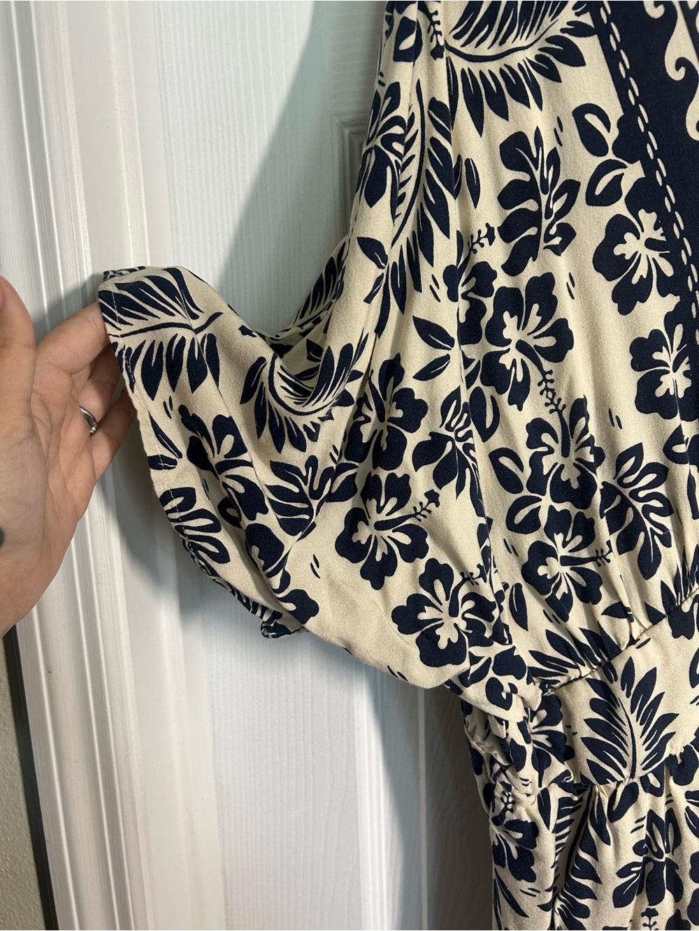 Cato Blue Floral Maxi Kimono Dress 18/20 - Picture 2 of 8